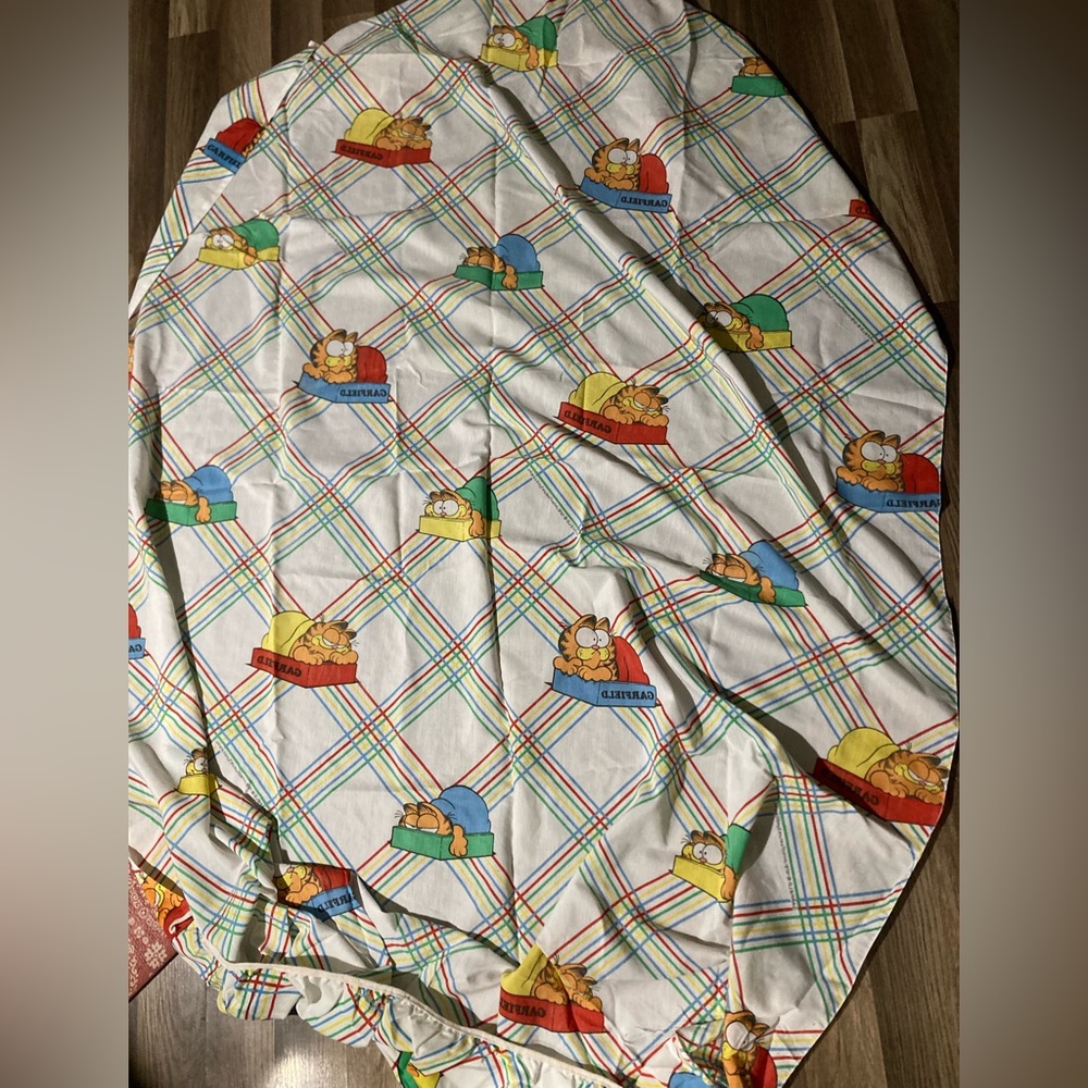Vintage GARFIELD Cat TWIN Fitted  BED SHEET